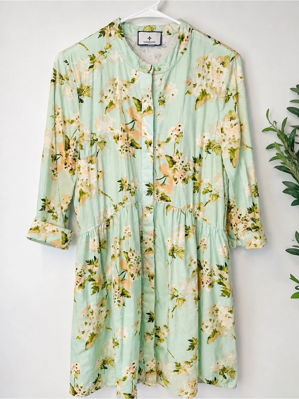 Tuckernuck Mint Green Floral Midi Dress - Picture 1 of 1